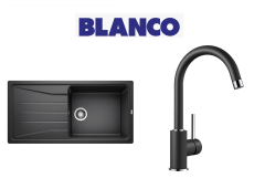 Blanco Sona 6 S XL  Tek Gözlü Tezgah Üstü Antrasit Granit Evye + Blanco Mida Spiralsiz Antrasit Armatur Kampanyası