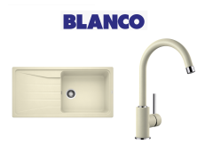 Blanco Sona 6 S XL  Tek Gözlü Tezgah Üstü Soft Beyaz + Blanco  Spiralsiz Soft Beyaz  Armatur Kampanyası