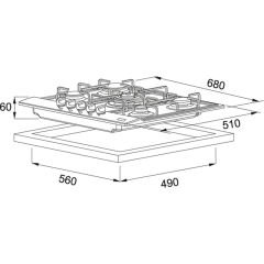 Franke Smart Linear FHNL 705 4G TC XS E Inox 5 Gözlü 70 Cm lik Ankastre Ocak - 106.0489.672