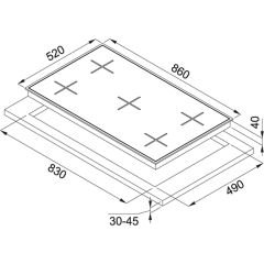 Franke Smart Linear Square FHNS 905 4G TC WH C White Glass 5 Gozlu 90 Cm Beyaz Cam Ankastre Ocak - 106.0490.105