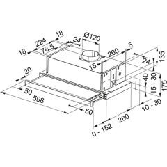 Franke Aspiratör FTC 6032 GR/ XS V2/600 Inox  Gömme 60 Cm Ankastre Sürgülü Aspiratör - 315.0547.796