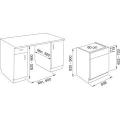 Franke Smart Linear 60 Cm Beyaz Cam 4 Lü Ankastre Set