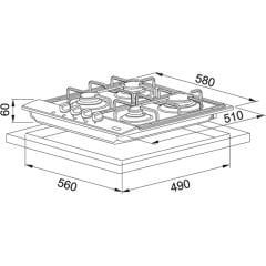 Franke Smart Linear 60 Cm İnox 5 Li Ankastre Set