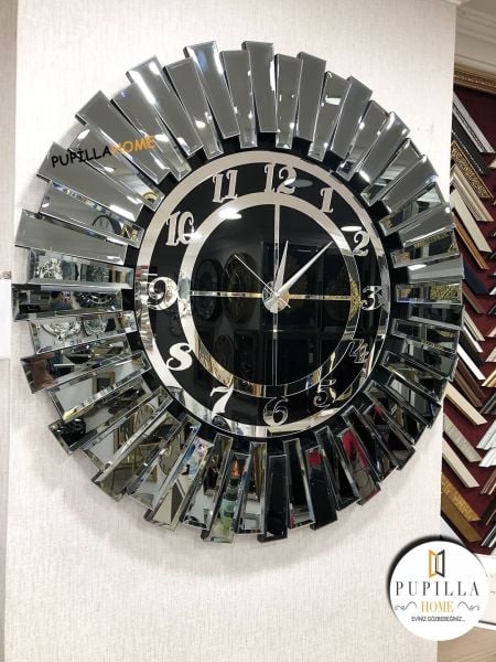 Güneş Model Aynalı Saat Füme Renk Türkçe Rakam