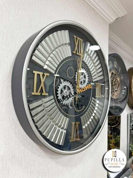 Metal Gövdeli Çarklı Duvar Saati