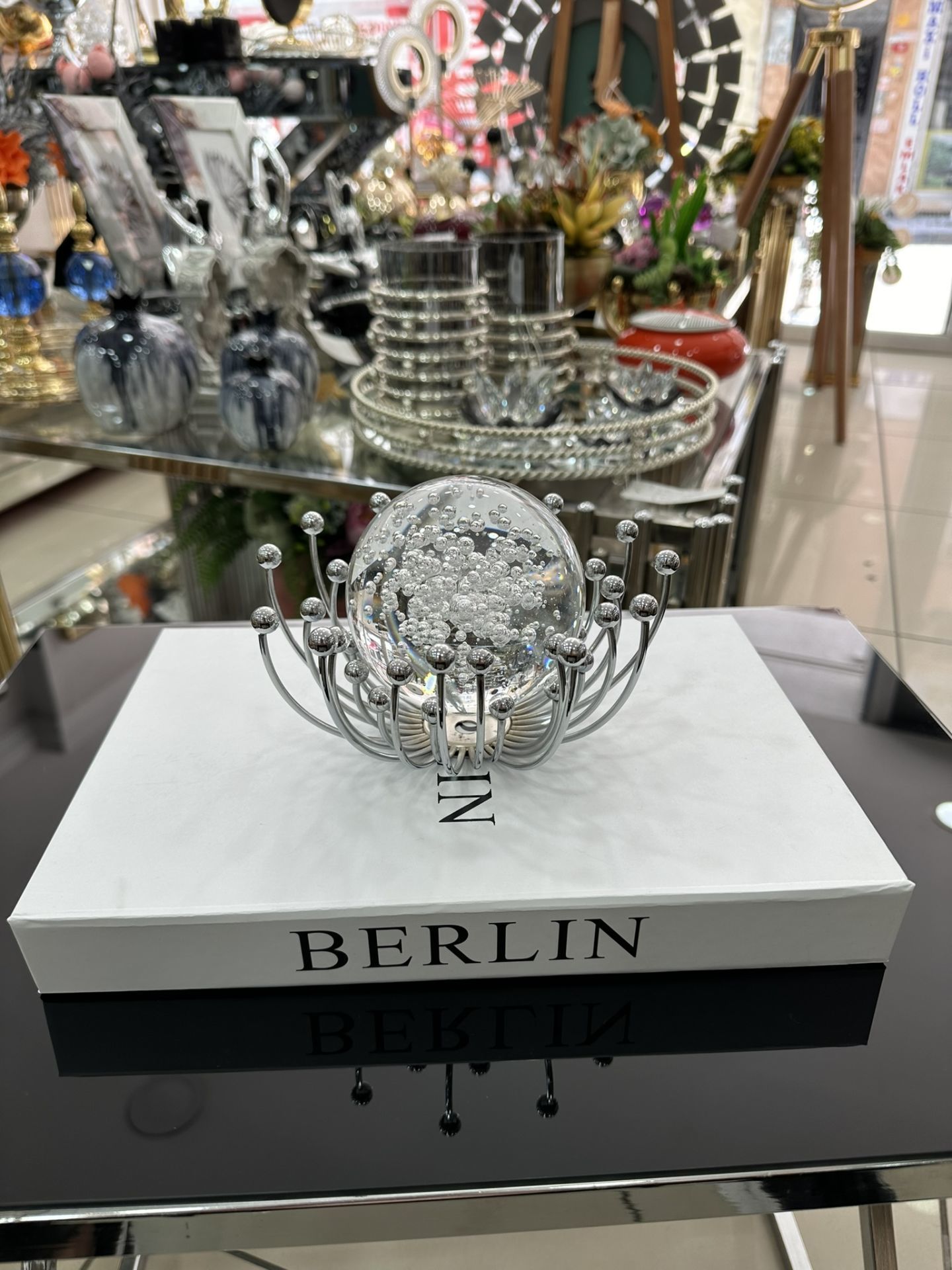 Ahtapot Model Kristal Aksesuar Gümüş