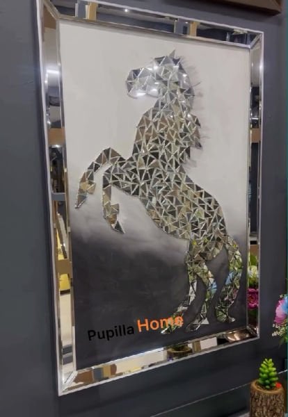 Gümüş Renk Şahlanan At Tablo