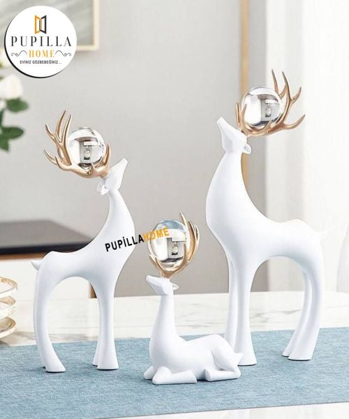 Üçlü Geyik Beyaz