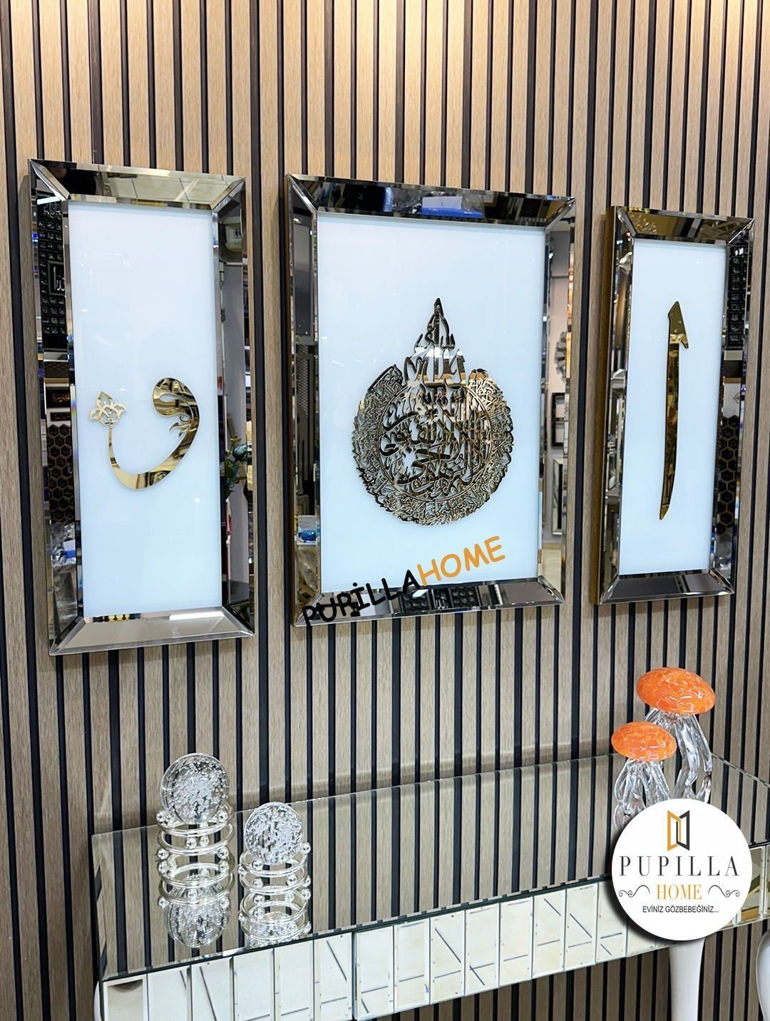 Bronz Renk Ayetel Kürsü Elif Vav Set