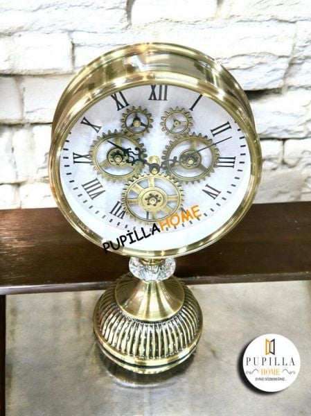 Gold Eskitme Metal Çarklı Saat