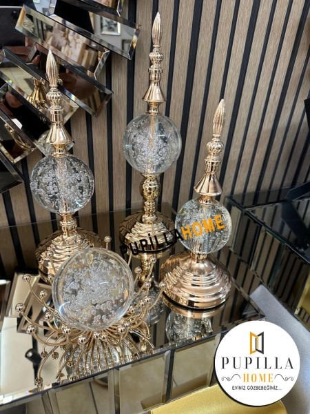 Üçlü kristal cam küre alem ve ahtapot küre 4 lü set