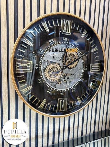 Metal Gövdeli Çarklı Duvar Saati