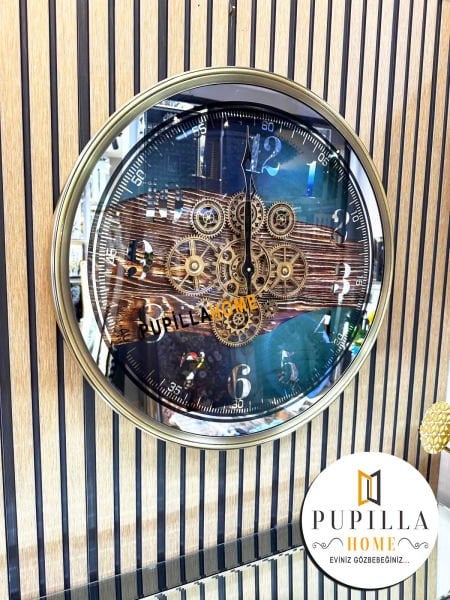 Metal Gövdeli Çarklı Duvar Saati