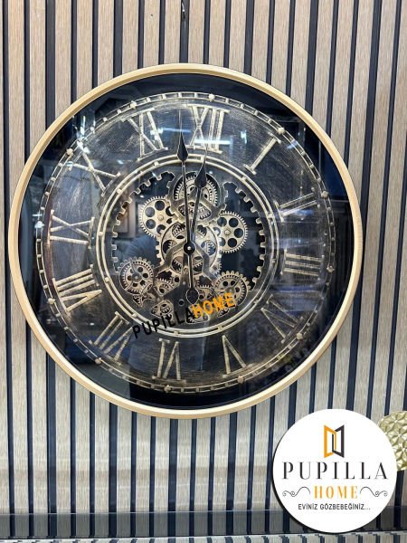 Metal Gövdeli Çarklı Duvar Saati