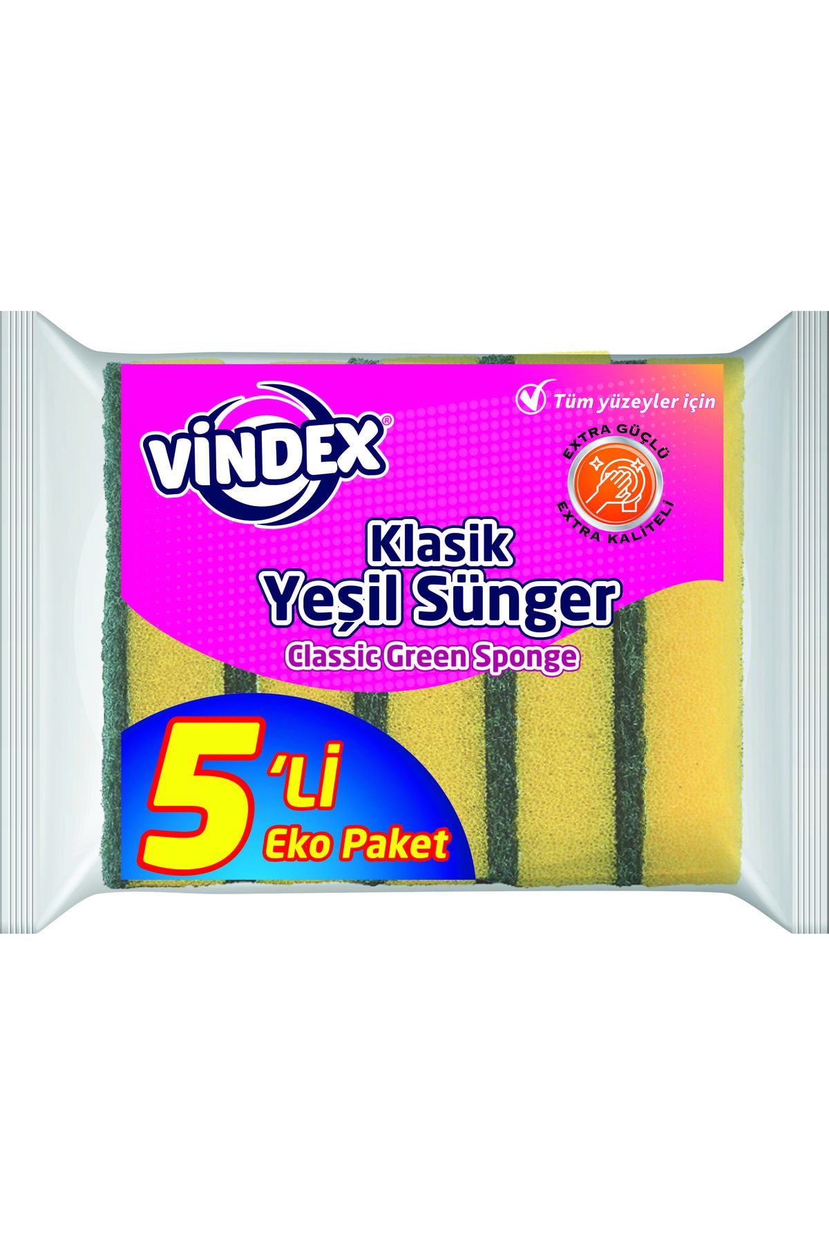 Klasik Yeşil Bulaşık Süngeri 5'li Ekonomik Paket