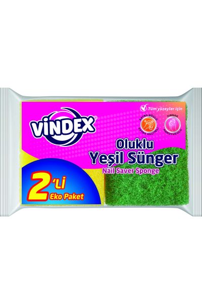 Oluklu Yeşil Sünger 2’li