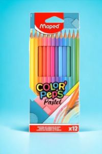 12 PASTEL RENK KURU BOYA BOYA KALEMİ SETİ COLOR PEPS PASTEL RENK 12 Lİ