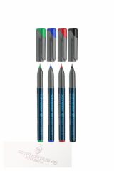 Schneider Maxx 220 Asetat Kalemi S Uç 4 Renk Set Permanent Kalem Siyah Mavi Yeşil Kırmızı