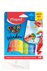 Color Peps Keçeli Cam Boyası Kalemi + Fiber Bez 6 Renk 3154148448204