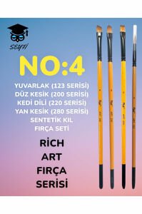 NO:4 YUVARLAK (123 SERİ) DÜZ KESİK (200 SERİ) KEDİ DİLİ (220 SERİ) YAN KESİK (280 SERİ) FIRÇA SETİ