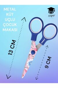 METAL KÜT UÇLU ÇOCUK MAKASI 13 CM DESENLİ ÇİÇEK