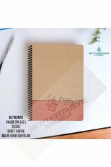 ÇİZGİLİ 14x20 CM (A5) 80 YAPRAK TELLİ DEFTER KRAFT KAPAK KREM RENK KAĞIT