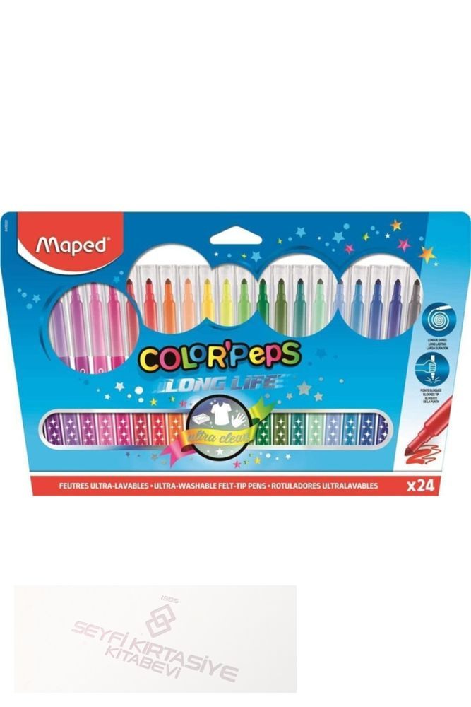 Color Peps Long Life Keçeli Kalem 24 Renk 3154148450221