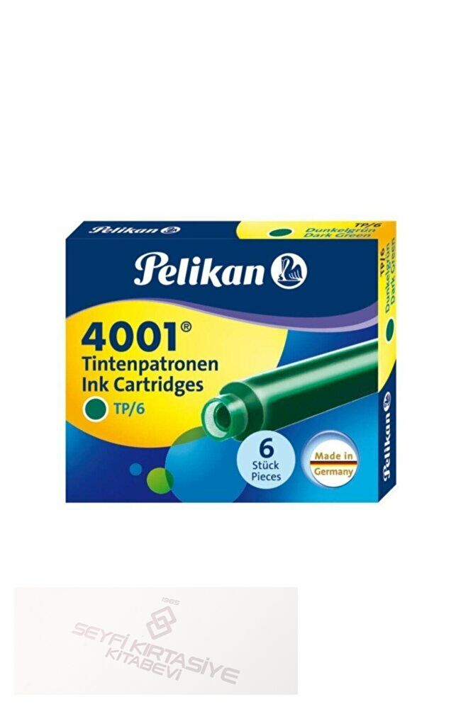 Dolma Kalem Kartuşu Küçük Koyu Yeşil 4001 (6 Lı Paket)