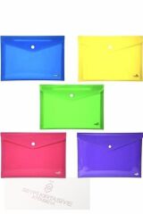Çıtçıtlı Zarf Dosya A4 5 Renk 300 Mikron Kalınlık 5'li