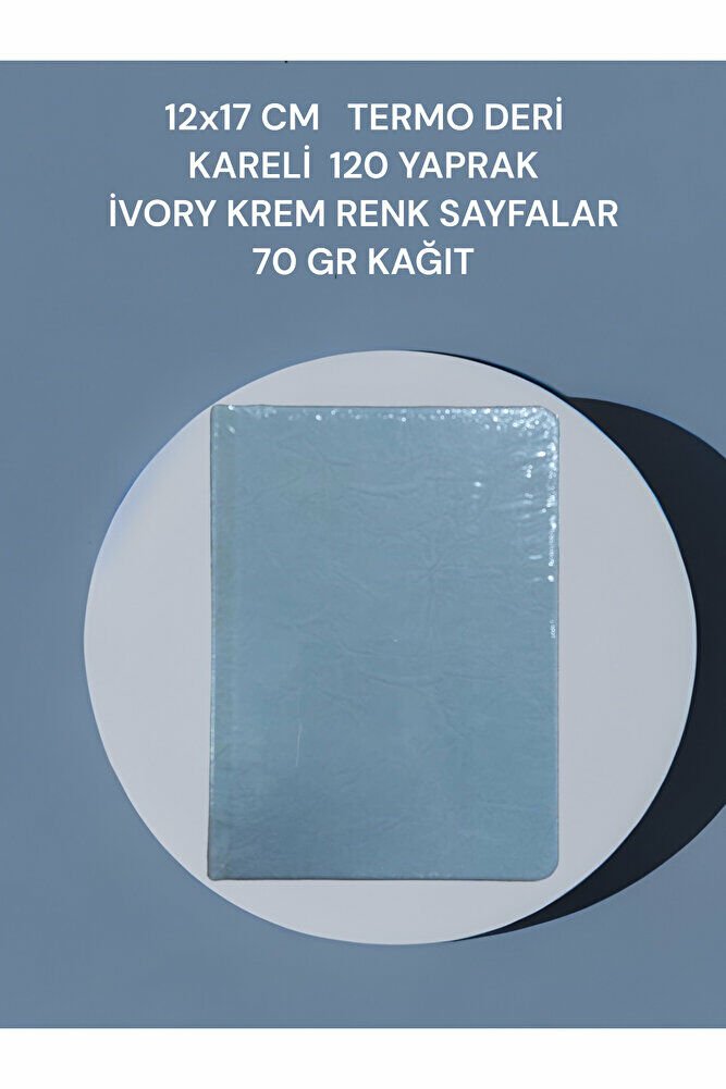 12x17 CM TERMO DERİ KARELİ 120 YAPRAK İVORY KREM RENK SAYFALAR 70 GR KAĞIT