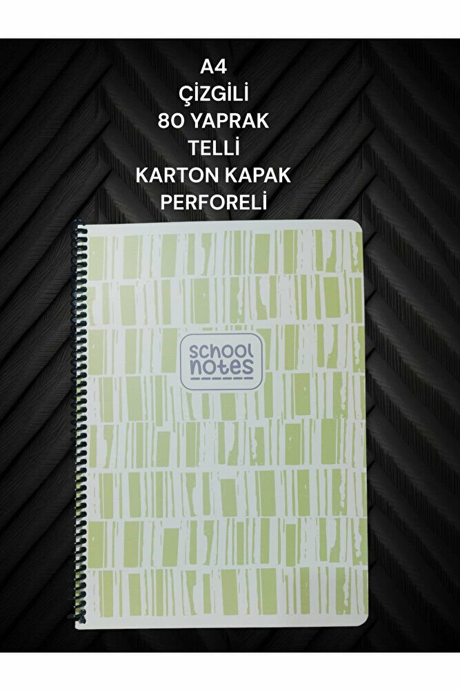 ÇİZGİLİ A4 80 YAPRAK TELLİ DEFTER KARTON KAPAK PERFORELİ