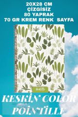 20x28 Cm 80 Yaprak Çizgisiz Defter Telli Karton Kapak 70 Gr Krem Renk Kağıt