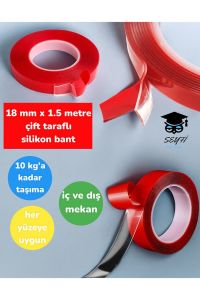 18 mm x 1.5 metre ÇİFT TARAFLI SİLİKON BANT EKSTRA GÜÇLÜ