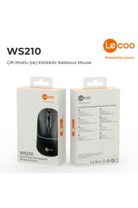 Ws210 Dual Mod Rgb 2.4ghz Bluetooth 1600dpı 6 Tuşlu Şarjlı Sessiz Kompakt Kablosuz Optik Mouse Beyaz