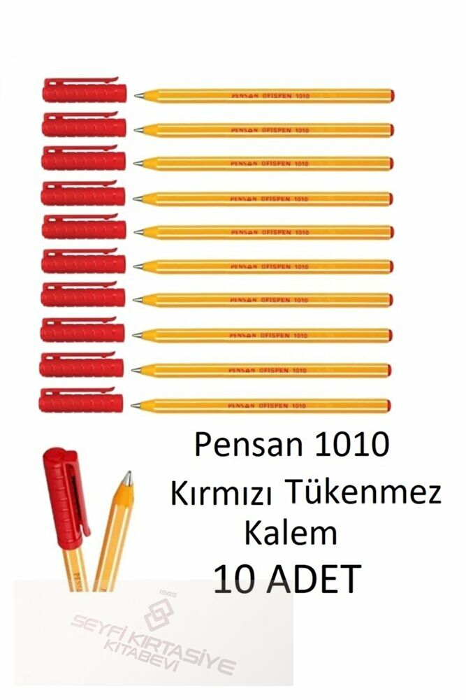 1010 Kırmızı Tükenmez Kalem Ofispen 10 Adet