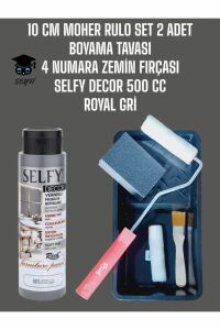 Selfy Decor 500 Cc (750 Gr) Kendinden Vernikli Akrilik Dolap Boyama Seti + Rulo Tava Fırça Zımpara