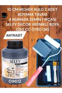 Selfy Decor 1250 Cc (1750 Gr) Akrilik Kendinden Vernikli Dolap Boyama Seti rulo fırça tava zımpara