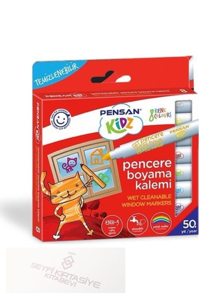 Kidz Temizlenebir 8 Renk Pencere Markör Kalem Pe99925mrk8rnk