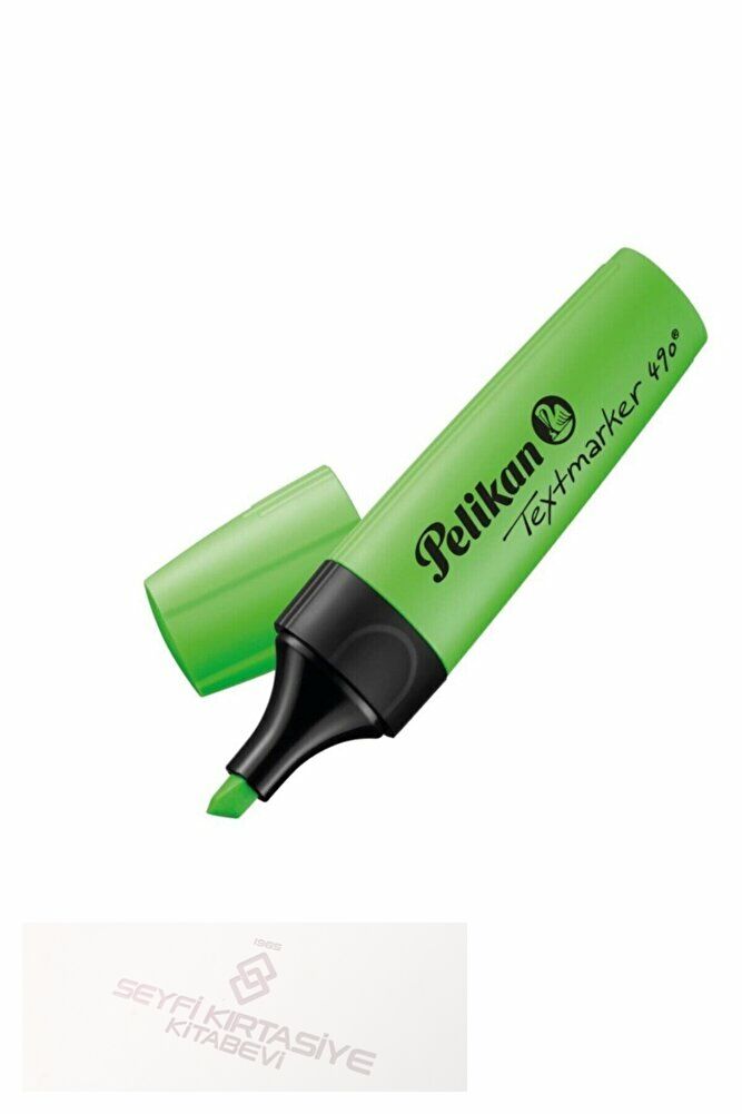 490 Fosforlu Işaretleme Kalemi Yeşil ( Bir Adet)