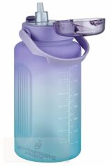 Büyük Boy 2000ml 2litre Pipetli/pipetsiz Kullanım Çift Renk Softtouch Motivasyon Matarası