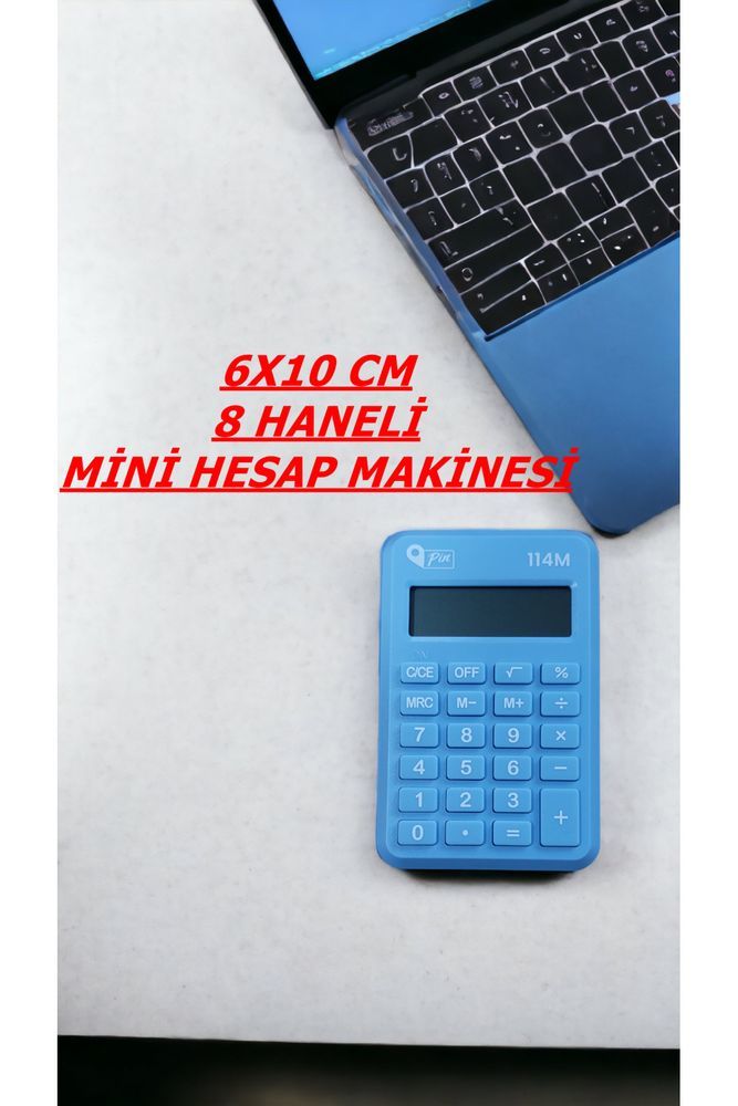 6X10 CM 8 HANE MİNİ HESAP MAKİNESİ MAVİ