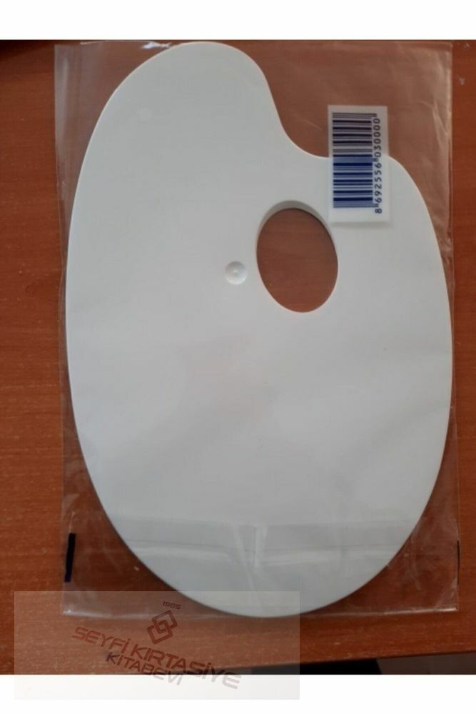 Plastik Beyaz Oval Palet 16x25cm