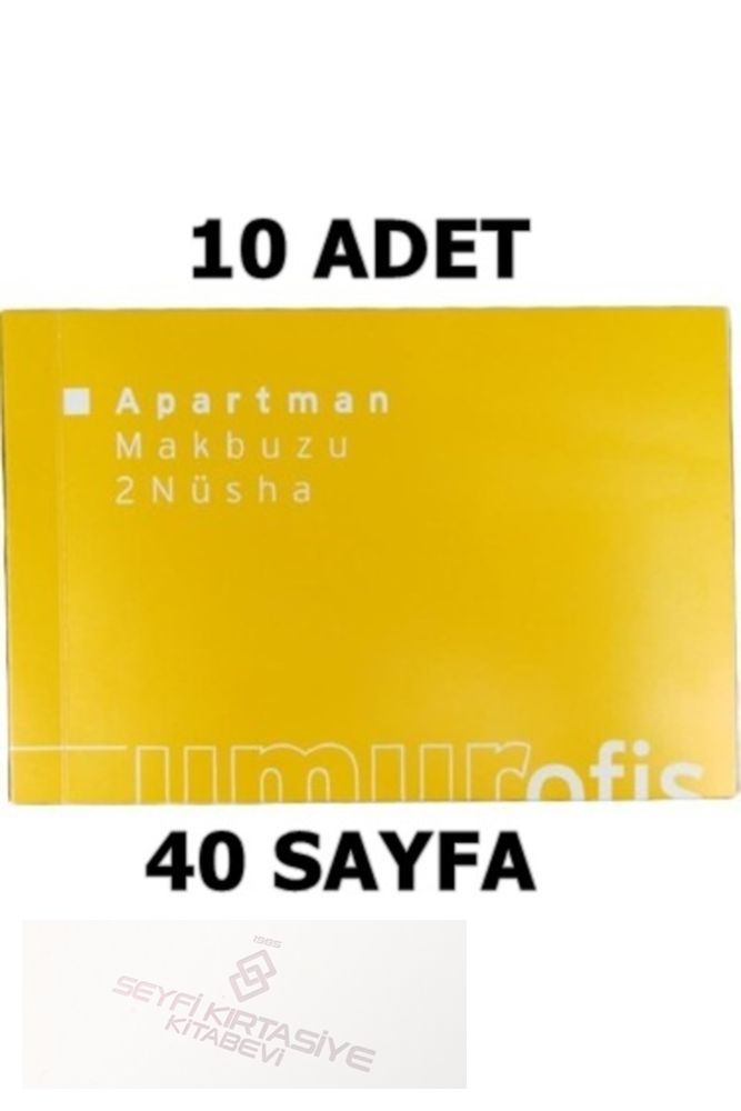 10 Adet Apartman Makbuzu 5,5x21 40 Sayfa 2 Nüsha