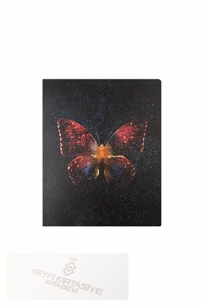 17x25 Cm Kareli 80 Yaprak Karton Kapak Defter 70 Gr Beyaz Sayfalı Butterfly