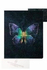 17x25 Cm Kareli 80 Yaprak Karton Kapak Defter 70 Gr Beyaz Sayfalı Butterfly