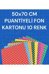 50x70 CM PUANTİYELİ FON KARTONU 10 RENK NOKTALI KARTON