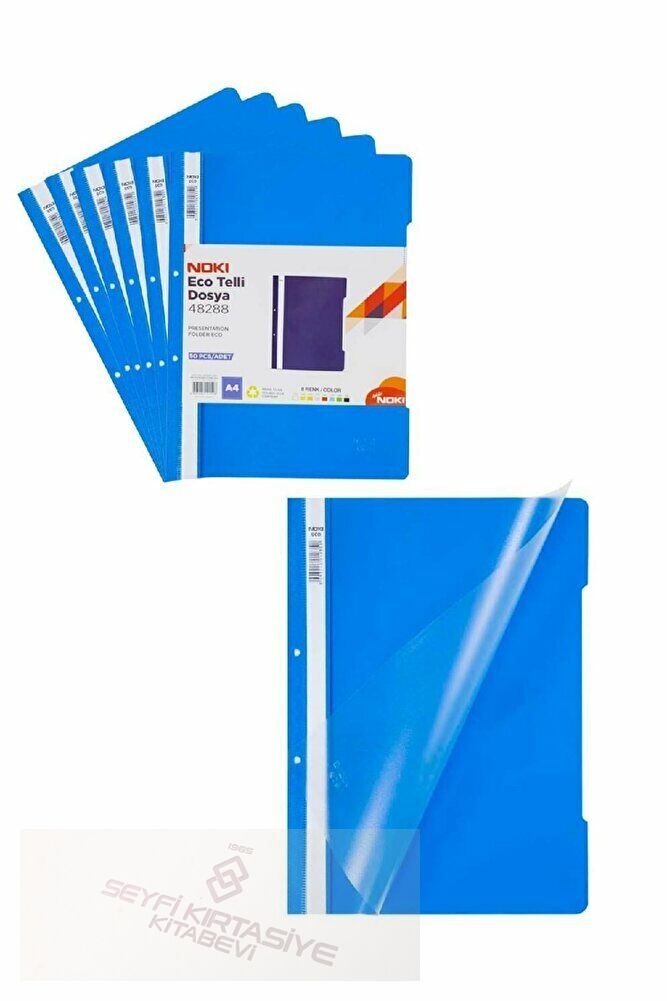 Eco Mavi Telli Dosya 500''lü Paket Plastik Kapak