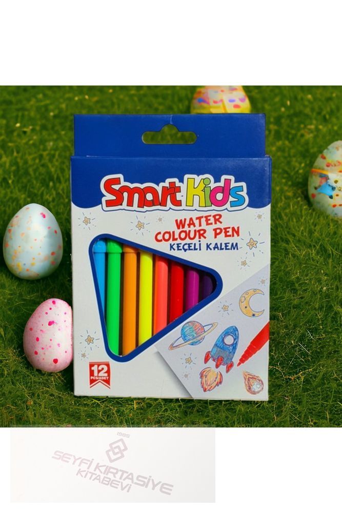 Smart Kids 12 Renk Keçeli Boyama Kalemleri 1 Mm Uç