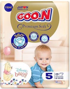 Goon Premium Cırtlı Bebek Bezi Jumbo 5 (Junıor) Beden-28 Adet