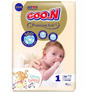 Goon Premium Cırtlı Bebek Bezi Jumbo 1 (Yenidoğan) Beden-50 Adet
